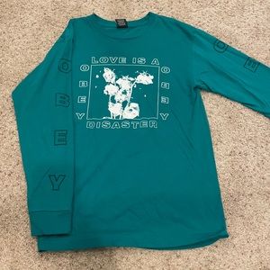 2/$5 Obey long sleeve T-shirt Size S Teal